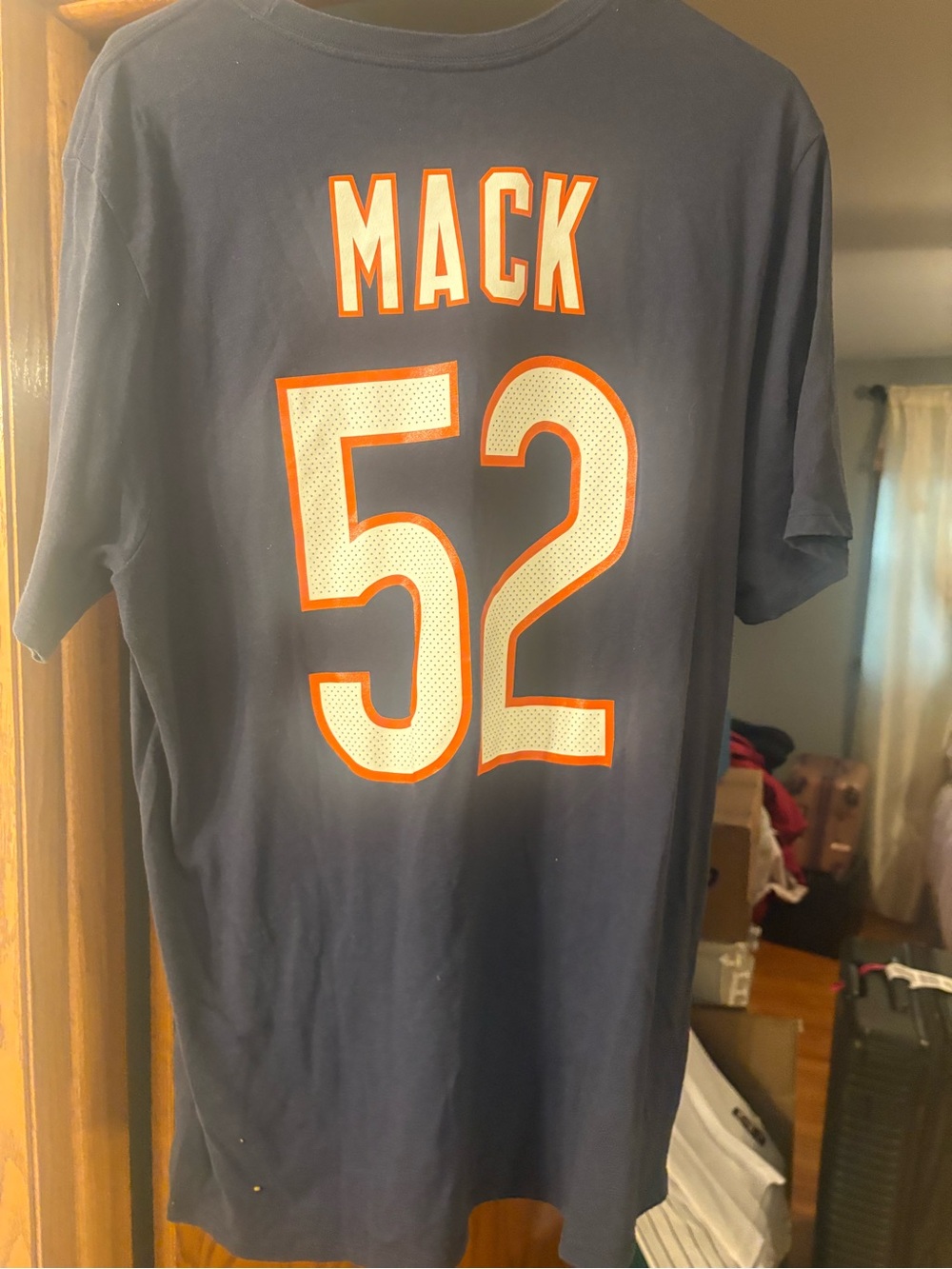 Nike Men’s XL Navy Mack 52 Short Sleeve Tee with Orange-Trim Numbers